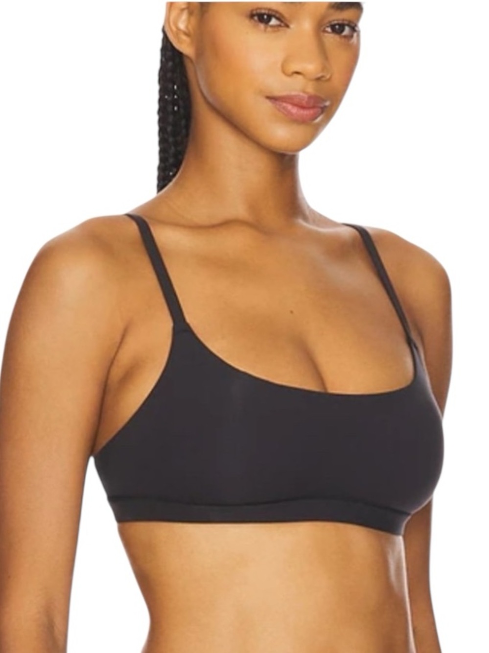 NWT SKIMS Fits Everybody Scoop Neck Bralette Onyx Black Bra Size Small